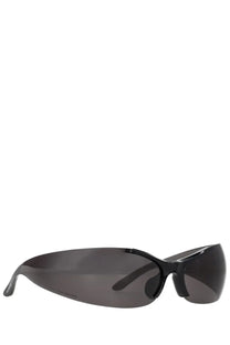 Balenciaga women’s afterhour oval sunglasses black with black acetate frame and dark gray gradient lenses