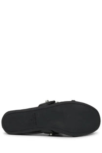 Balenciaga women’s ballerina city black slide sandal with sleek minimalist design and metallic hardware accents