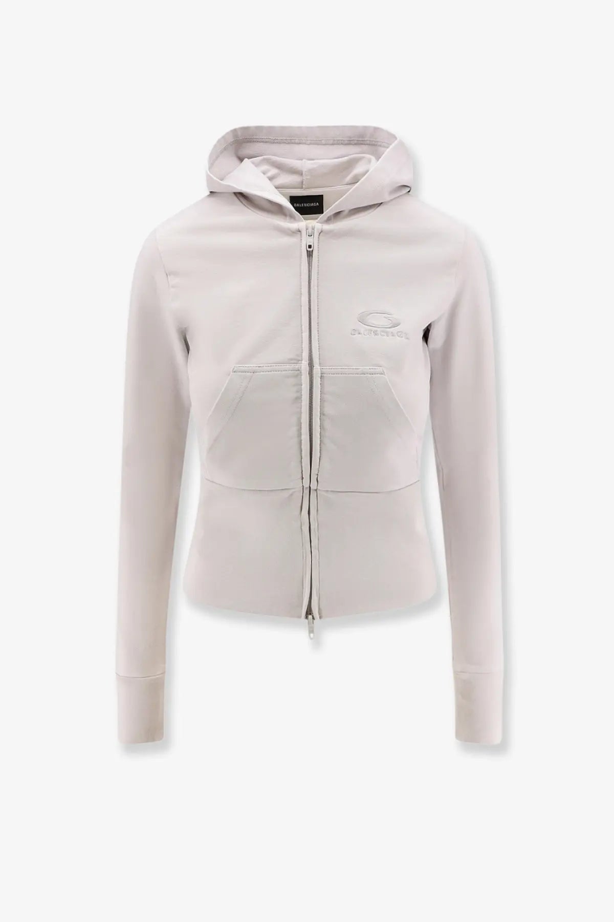 Balenciaga Women's Cotton Hooded Sweatshirt White