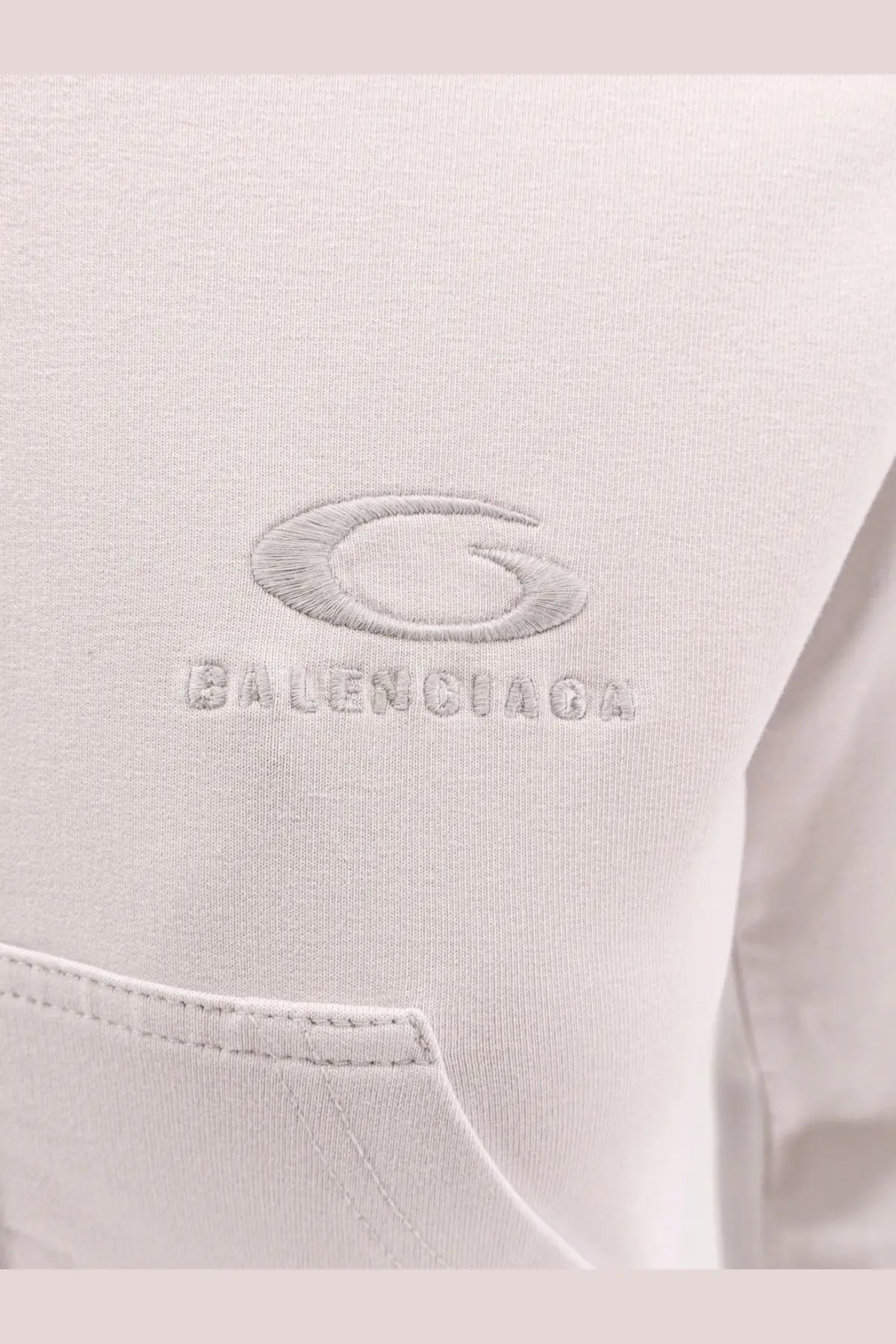 Balenciaga Women's Cotton Hooded Sweatshirt White, view 5