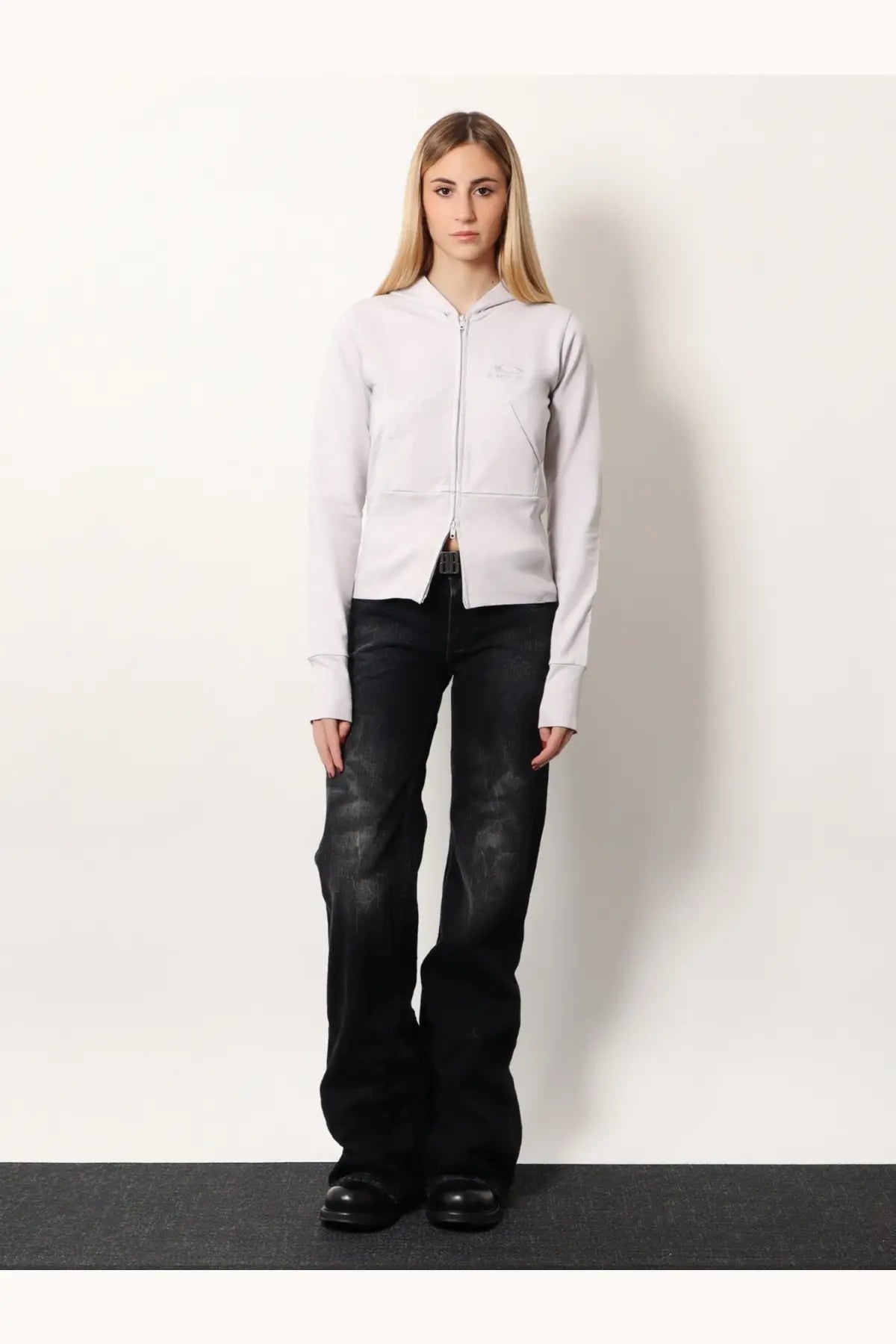 Balenciaga Women's Cotton Hooded Sweatshirt White, view 2