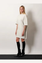 Balenciaga Women's Cotton Jersey Semi Fitted Short Dress White, view 2