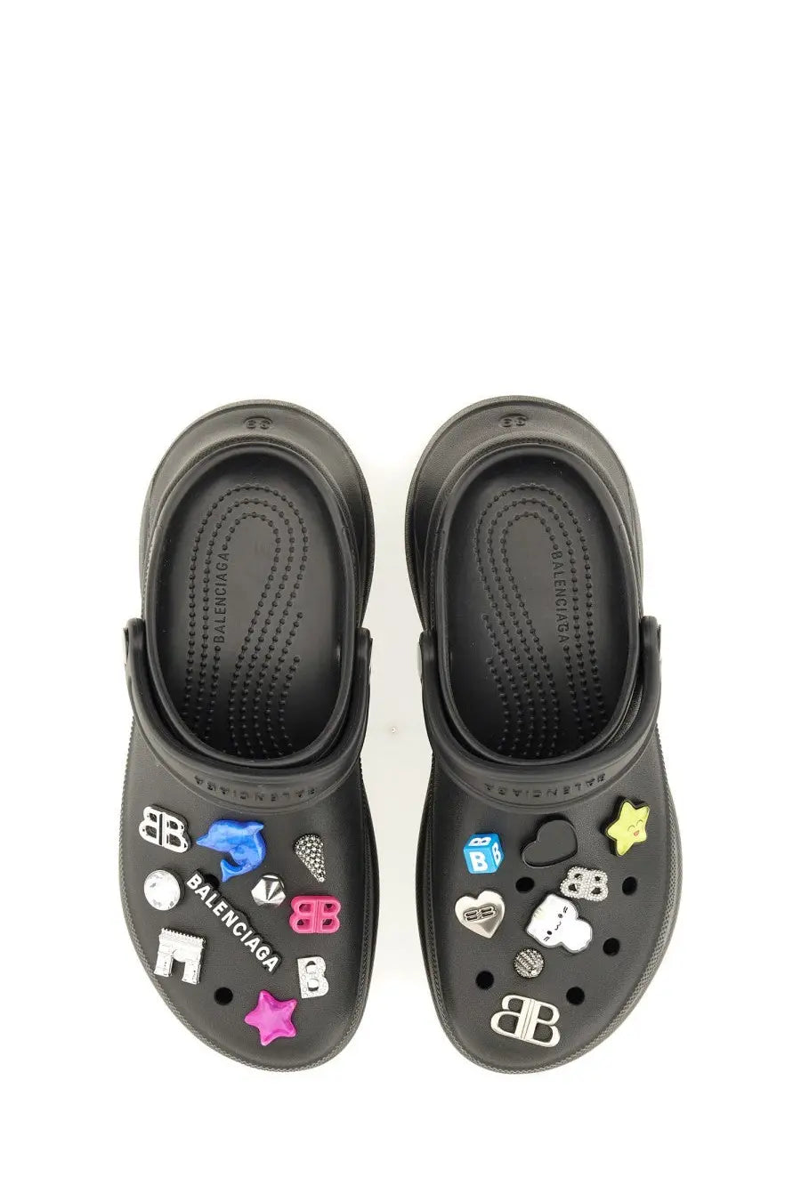 Balenciaga Women's Crocs Jibbitz Sabot Black, view 6