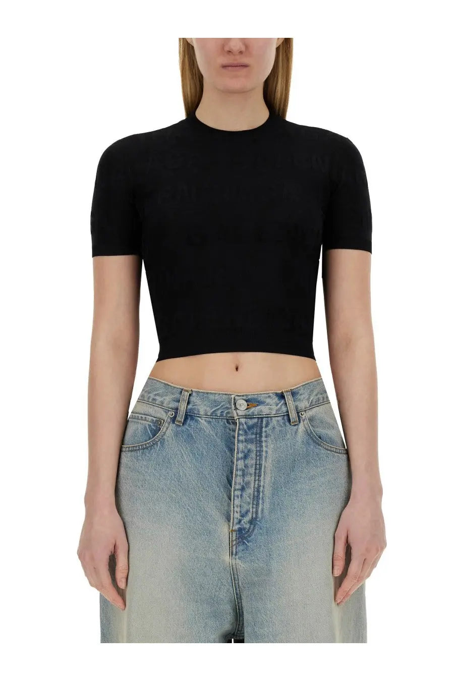 Balenciaga Women's Cropped Shirt Black