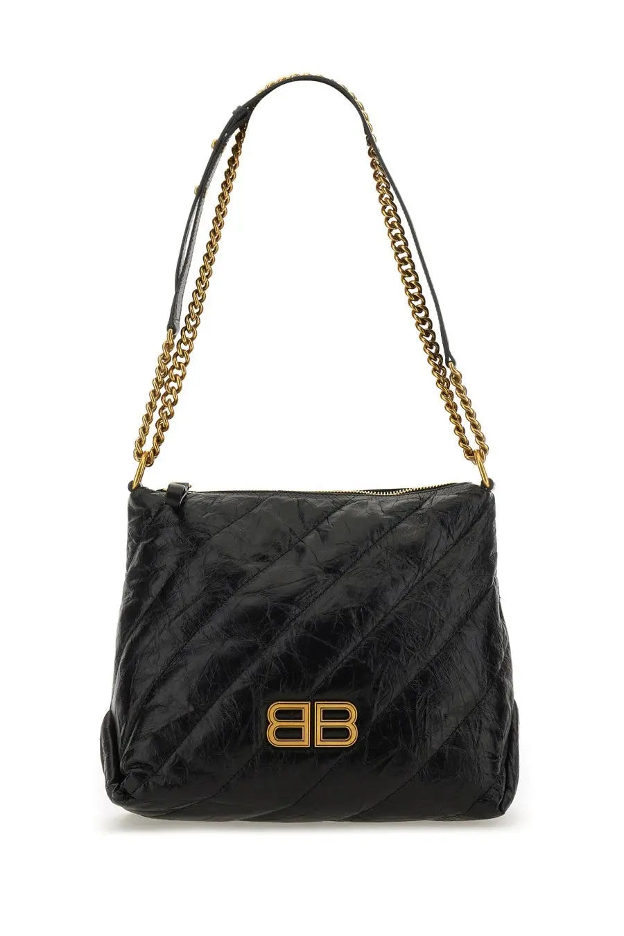 Balenciaga Women's Crush Zipped Hobo Bag Black