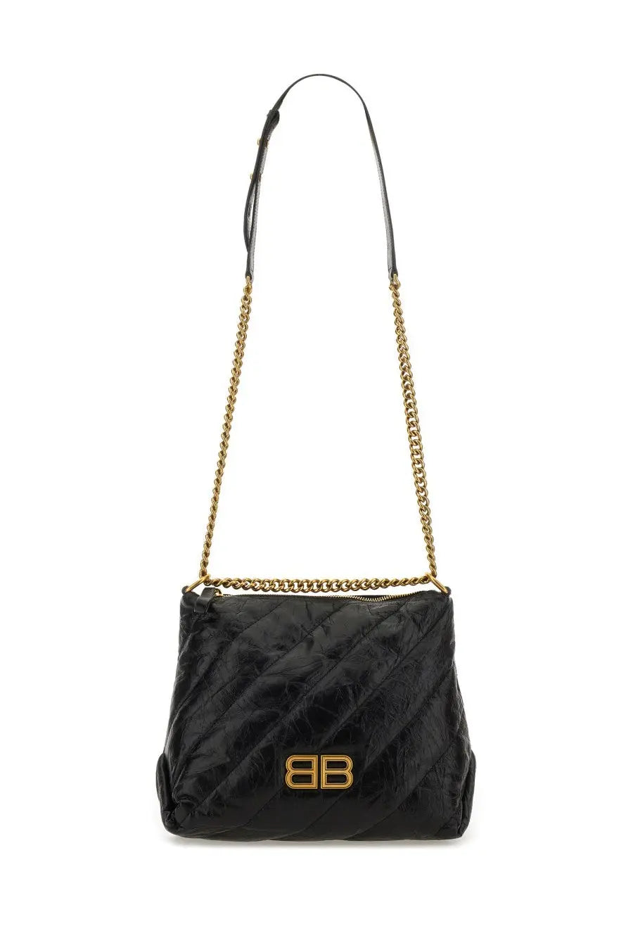 Balenciaga Women's Crush Zipped Hobo Bag Black, view 2