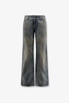 Balenciaga Women's Curved Waist Pants Jeans Blue