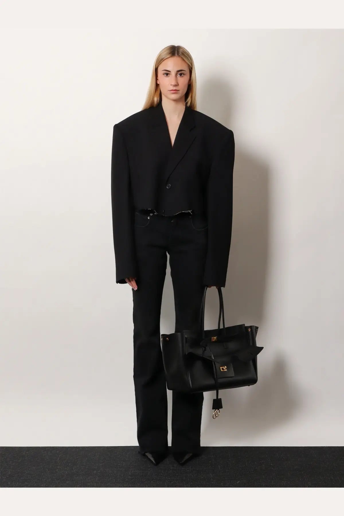 Balenciaga Women's Denim Trousers Black, view 2
