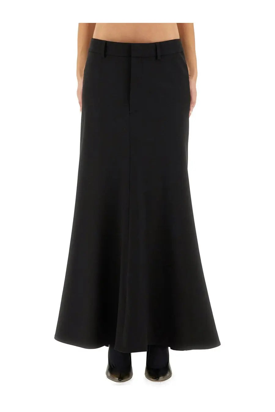 Balenciaga Women's Godet Maxi Skirt Black