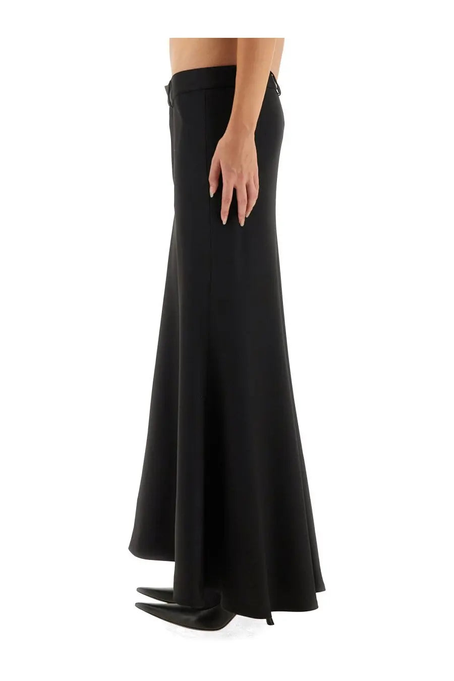 Balenciaga Women's Godet Maxi Skirt Black, view 3