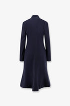 Balenciaga Women's Godet Midi Double Breasted Wool Coat Blue, view 4
