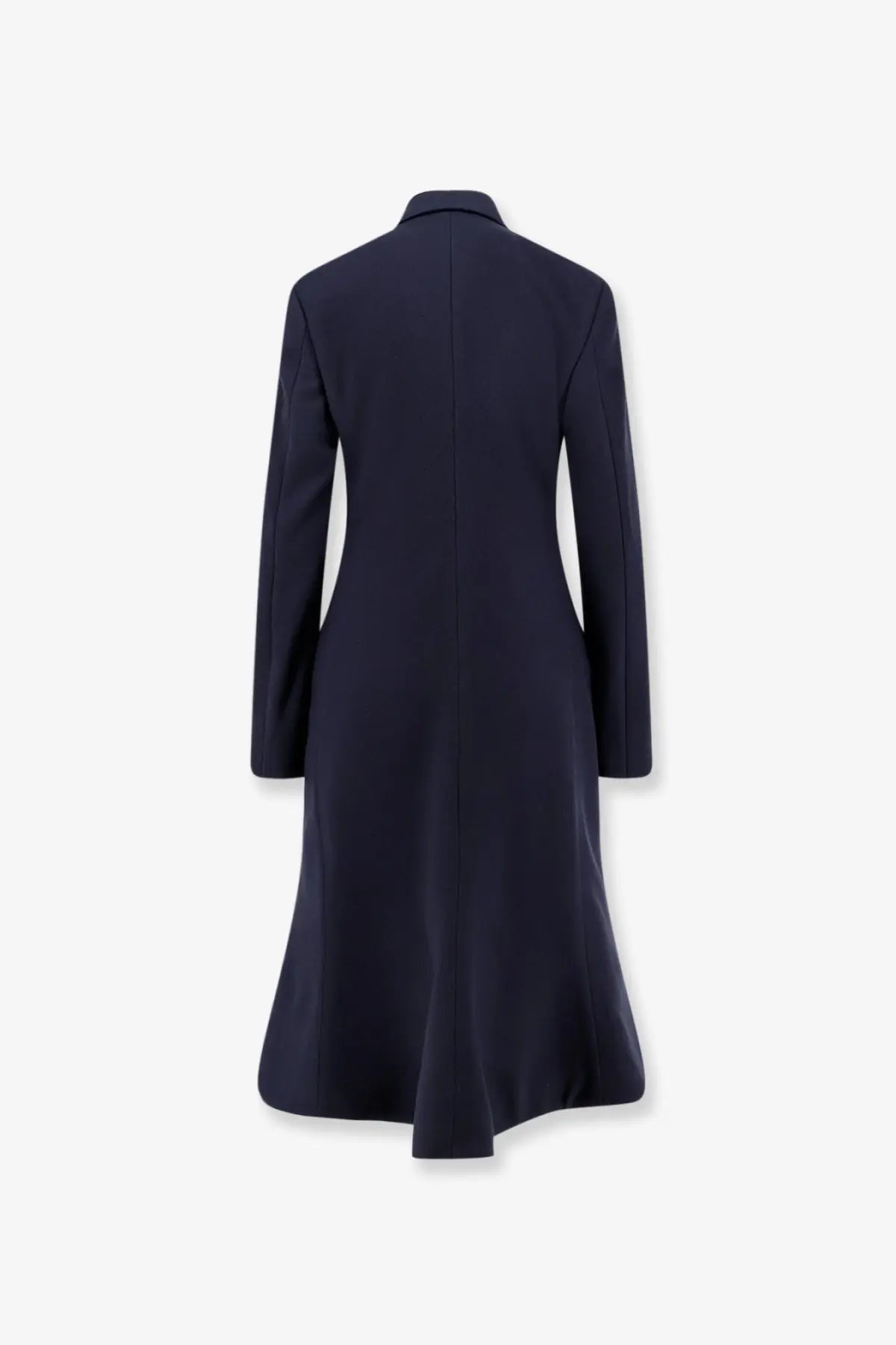 Balenciaga Women's Godet Midi Double Breasted Wool Coat Blue, view 4