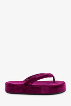 Balenciaga Women's Jet Lag Stretch Velvet Sandals Purple