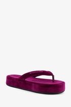 Balenciaga Women's Jet Lag Stretch Velvet Sandals Purple, view 2