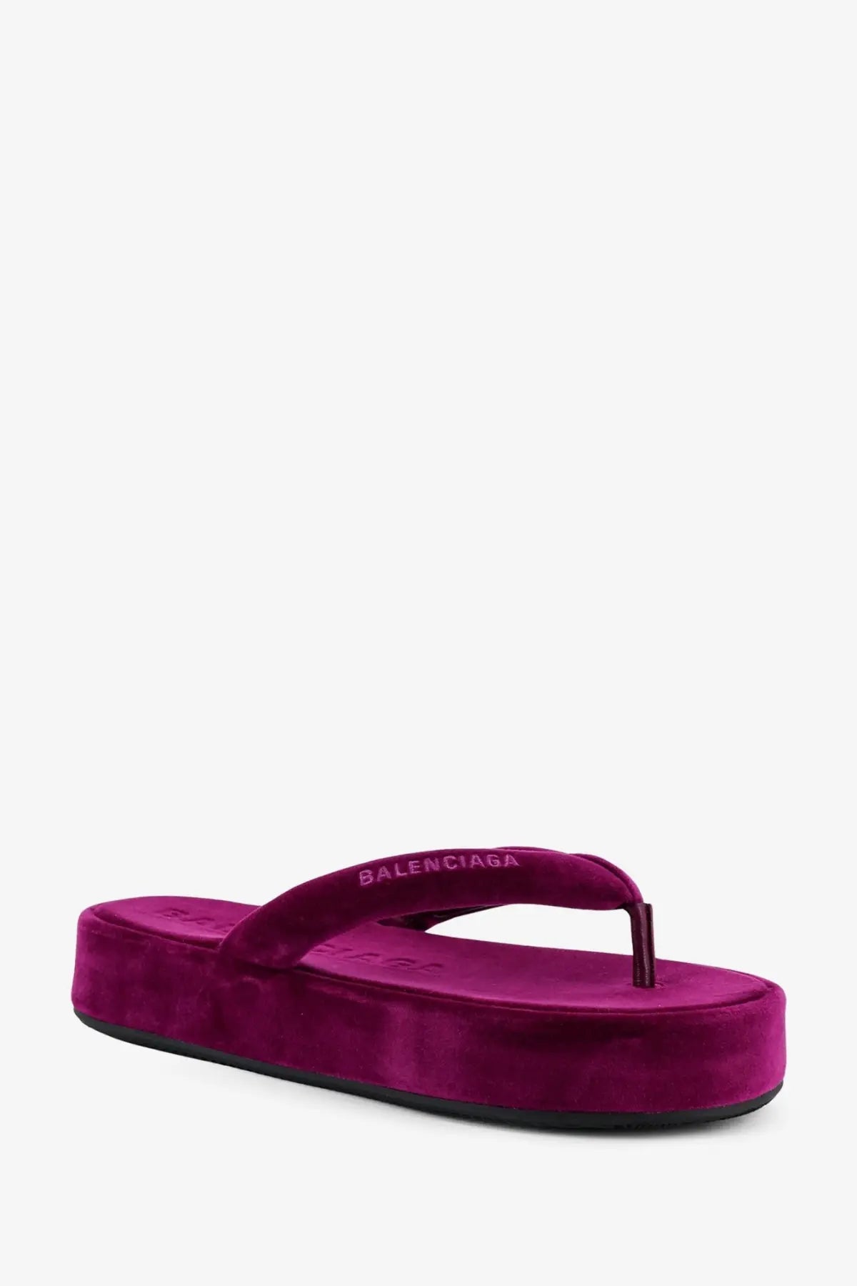 Balenciaga Women's Jet Lag Stretch Velvet Sandals Purple, view 2
