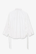 Balenciaga Women's Lace up Cotton Shirt White, view 2
