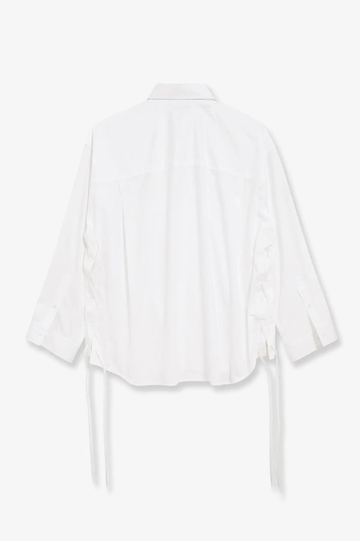 Balenciaga Women's Lace up Cotton Shirt White, view 2