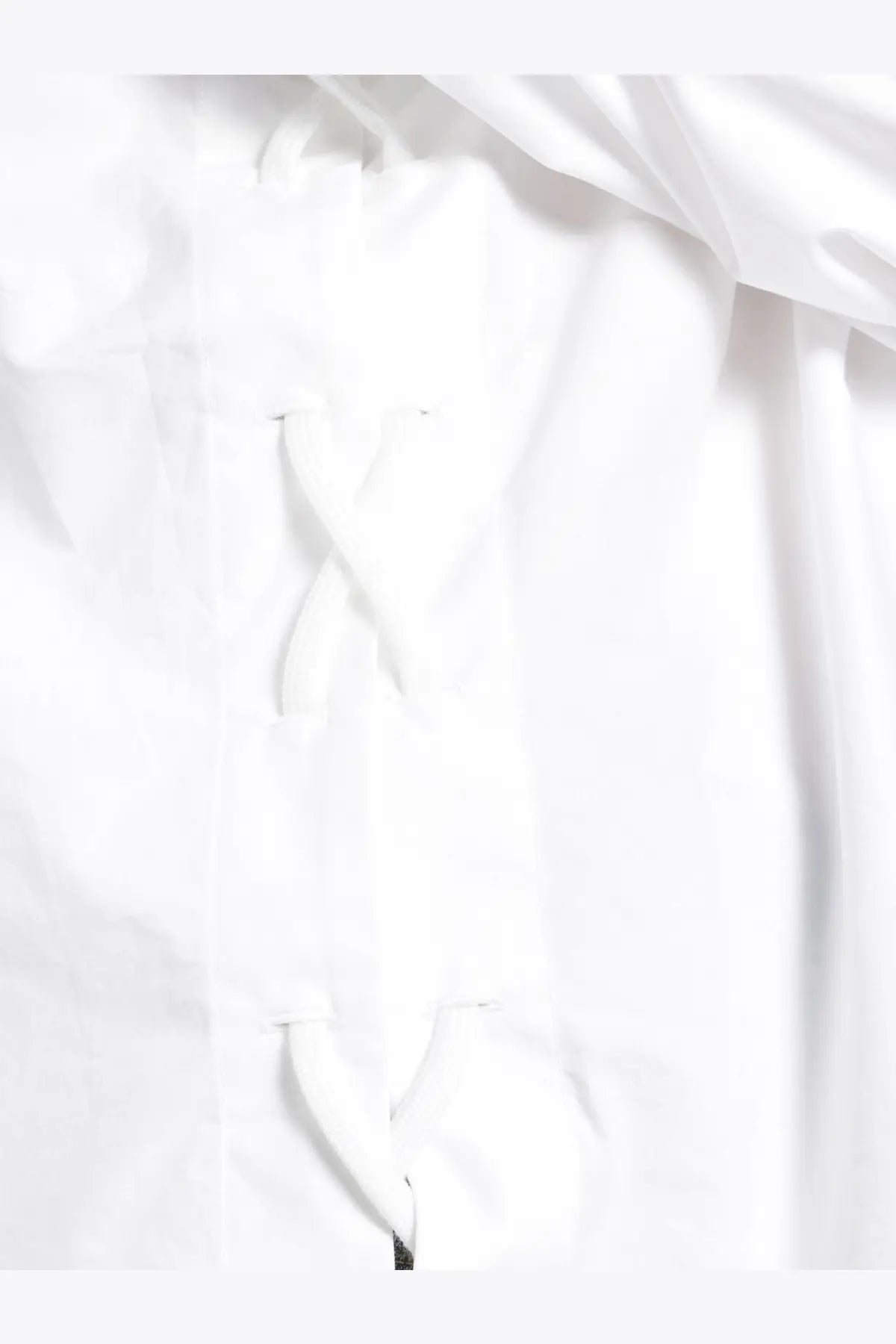 Balenciaga women’s lace up cotton shirt white with traditional chinese-style frog closures and subtle sheen