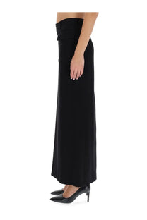 Balenciaga women’s long sartorial skirt black with a high-waisted design and subtle side pockets in wide-leg style