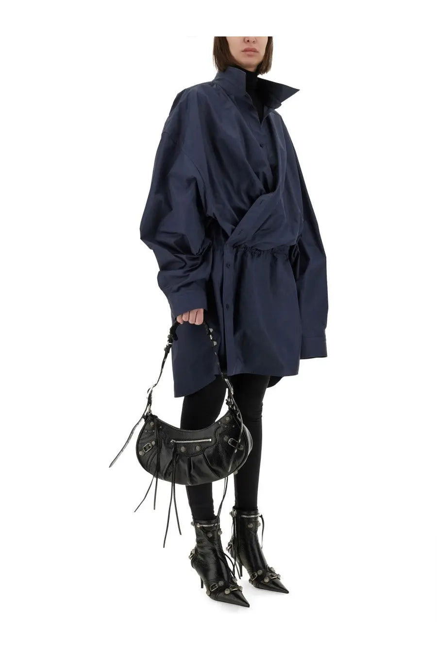 Balenciaga Women's Mini Shirt Style Dress Blue, view 2