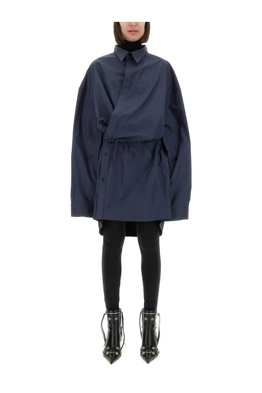 Balenciaga Women's Mini Shirt Style Dress Blue