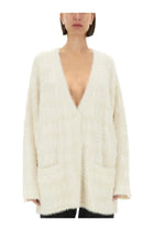 Balenciaga Women's Neck Cardigan White