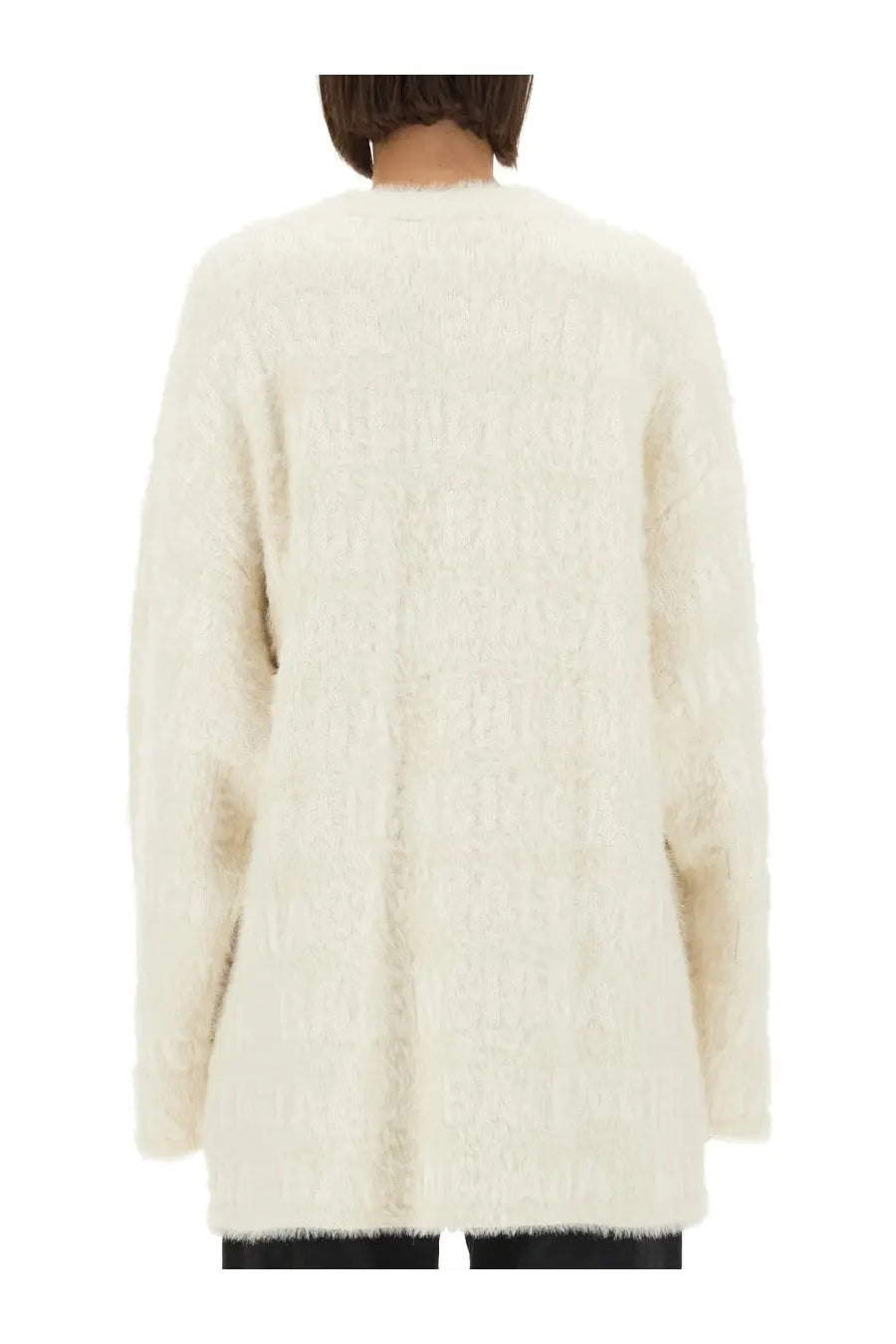 Balenciaga Women's Neck Cardigan White, view 3