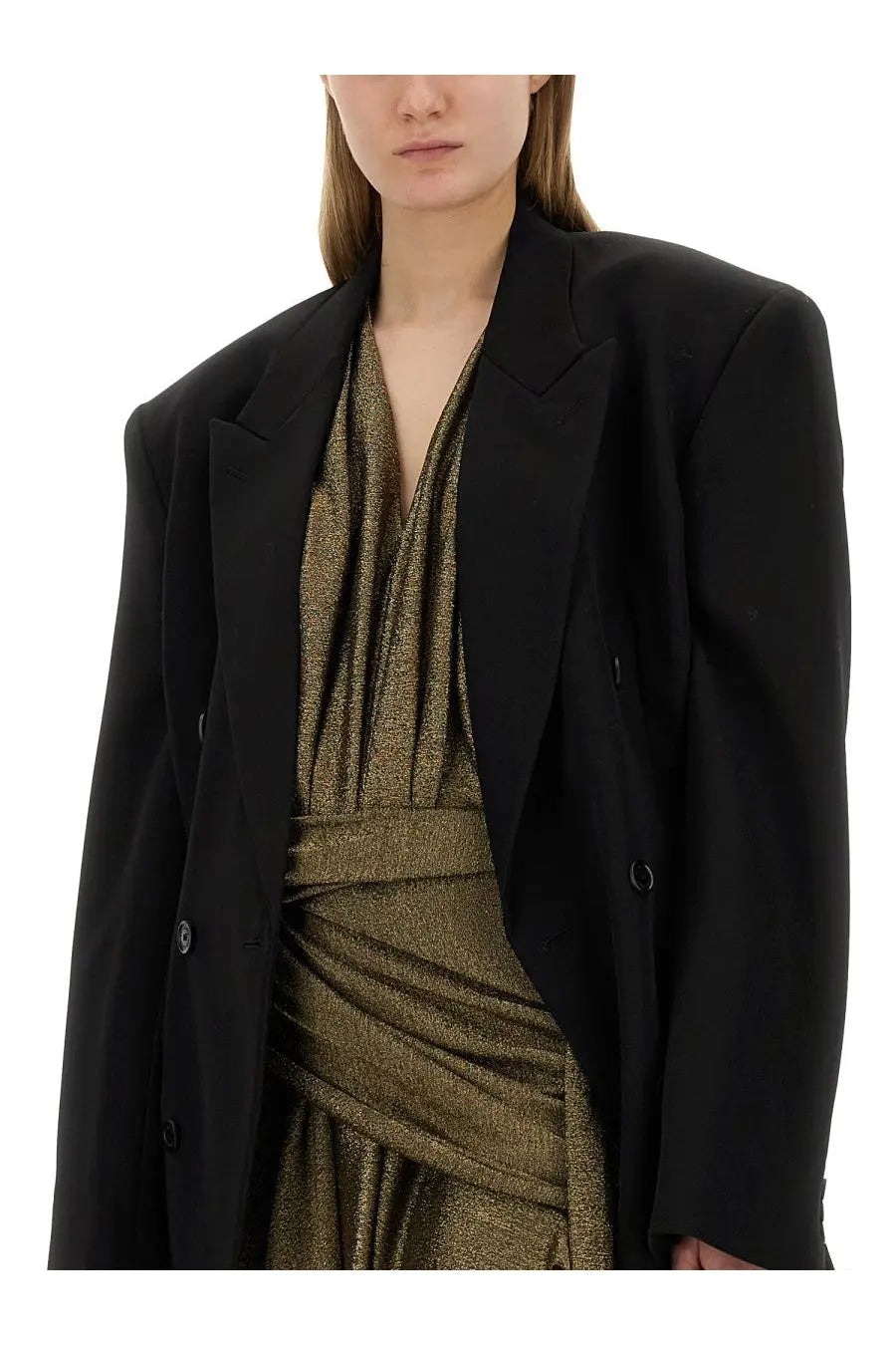 Balenciaga Women's Neck Dress Gold, view 4