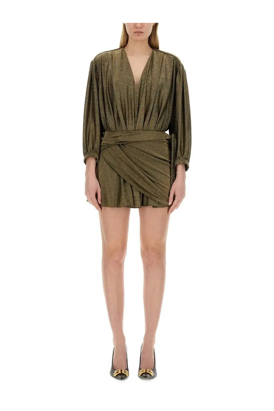 Balenciaga Women's Neck Dress Gold