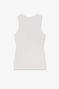 Balenciaga Women's Ribbed Viscose Blend Tank Top White