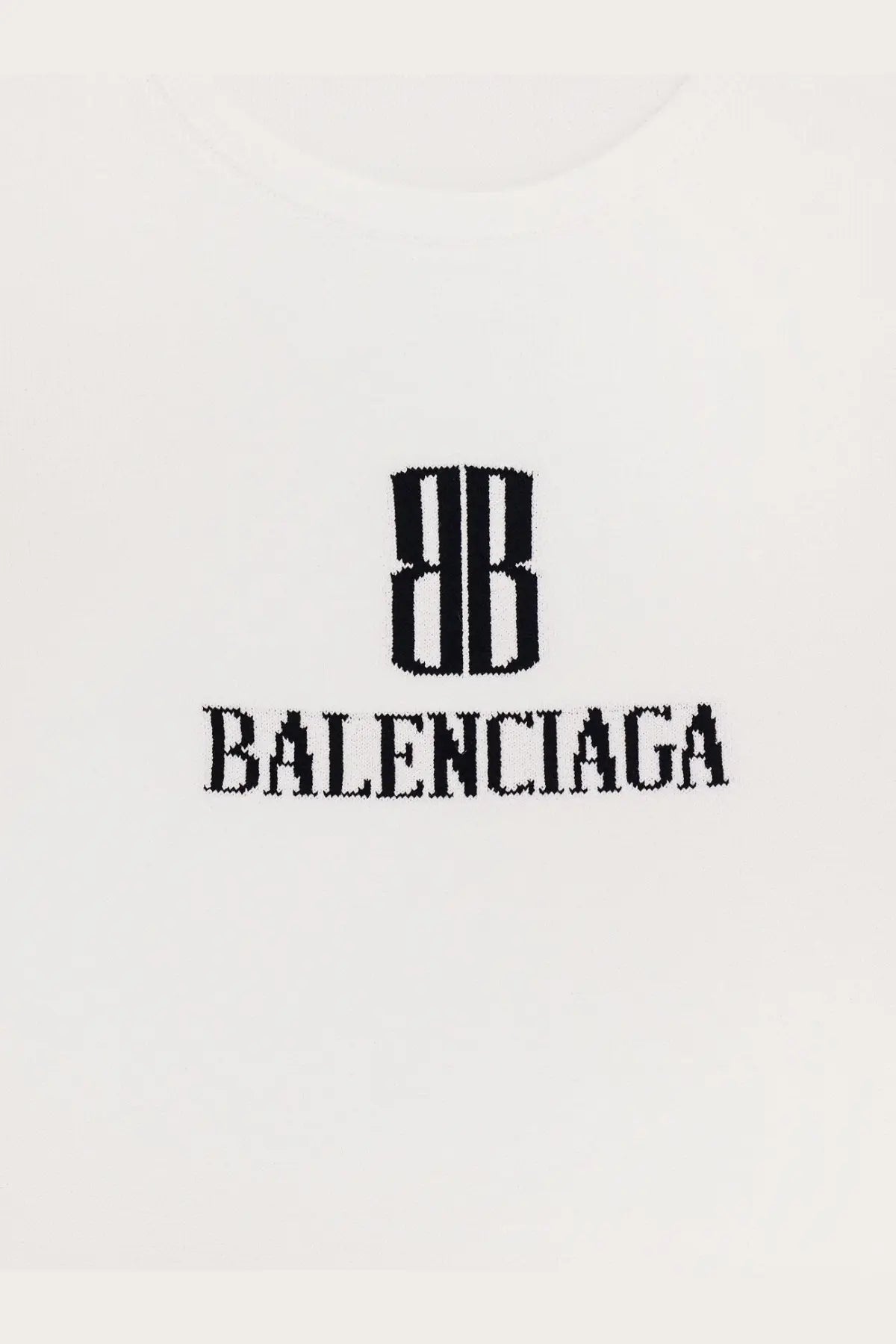 Balenciaga Women's Ribbed Viscose Blend Tank Top White
