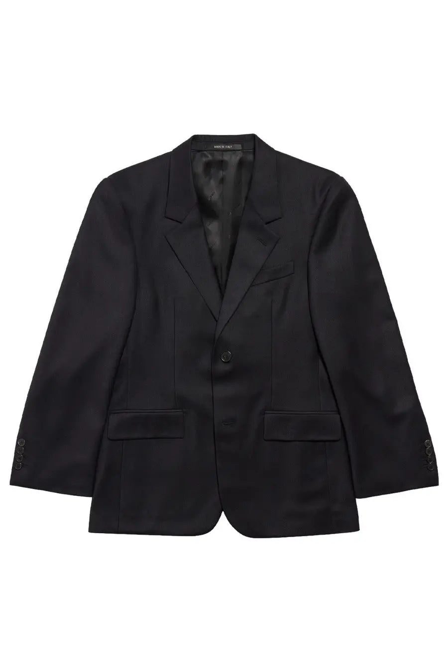 Balenciaga women’s sartorial black blazer with single button closure and flap pockets in smooth fabric