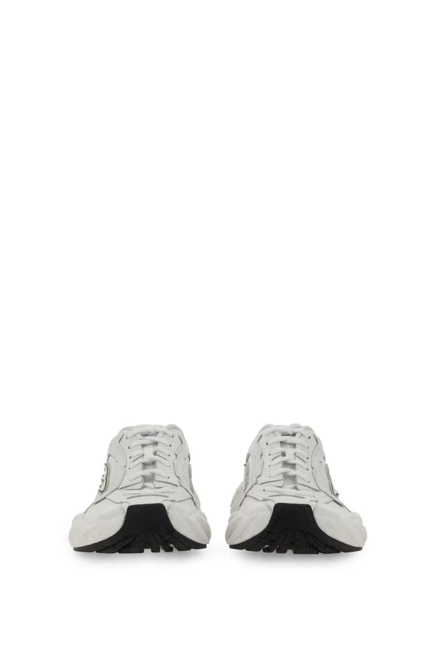 Balenciaga women’s sneaker monday white white leather sneakers with black rubber soles and modern sleek design