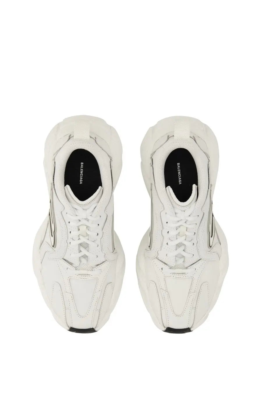 Balenciaga women’s sneaker monday white white triple s chunky sneakers with sculpted design and black heel tab accents