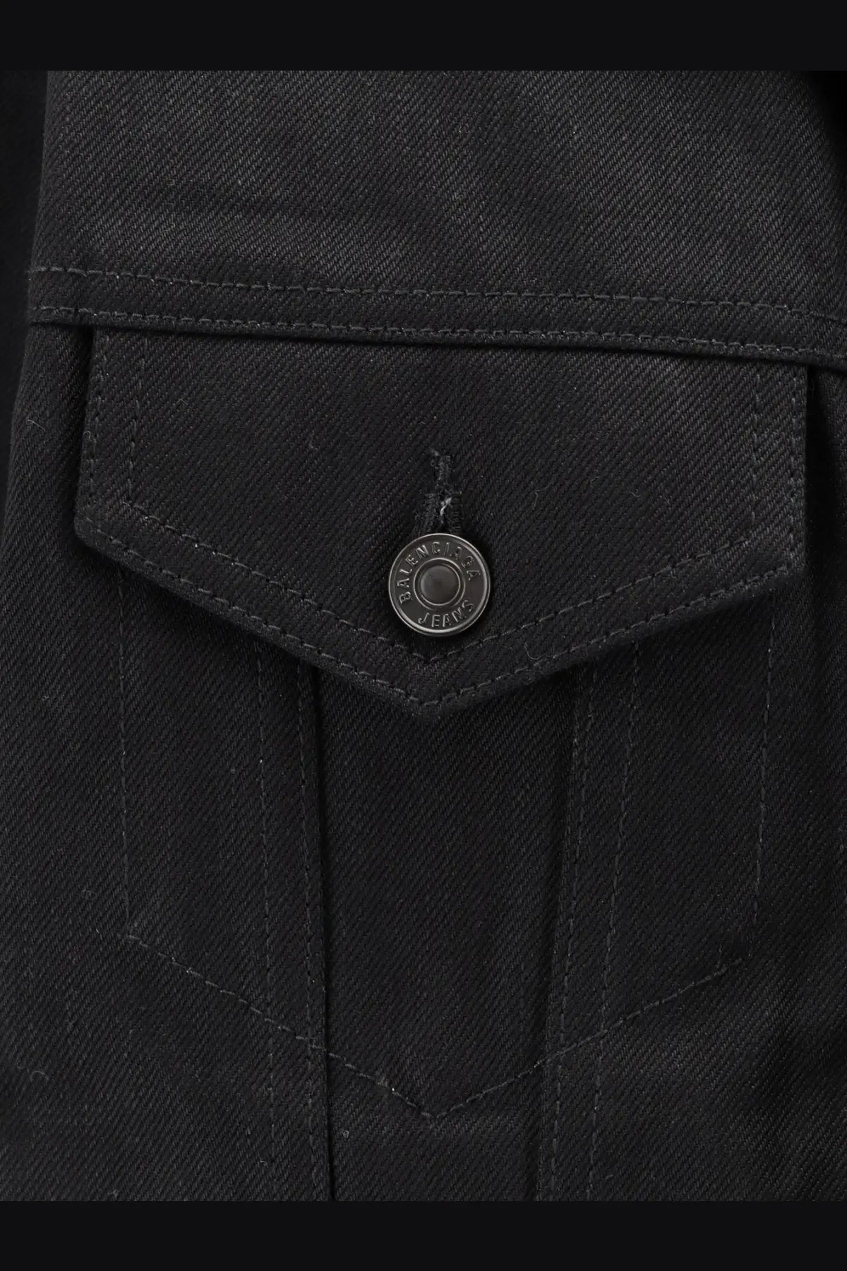 Balenciaga Women's Standing Denim Jacket Black, view 5