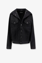 Balenciaga Women's Standing Denim Jacket Black