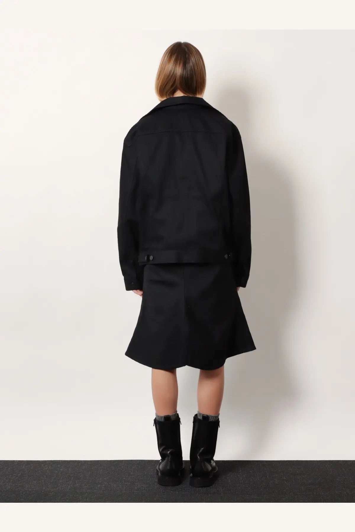 Balenciaga Women's Standing Denim Jacket Black, view 3