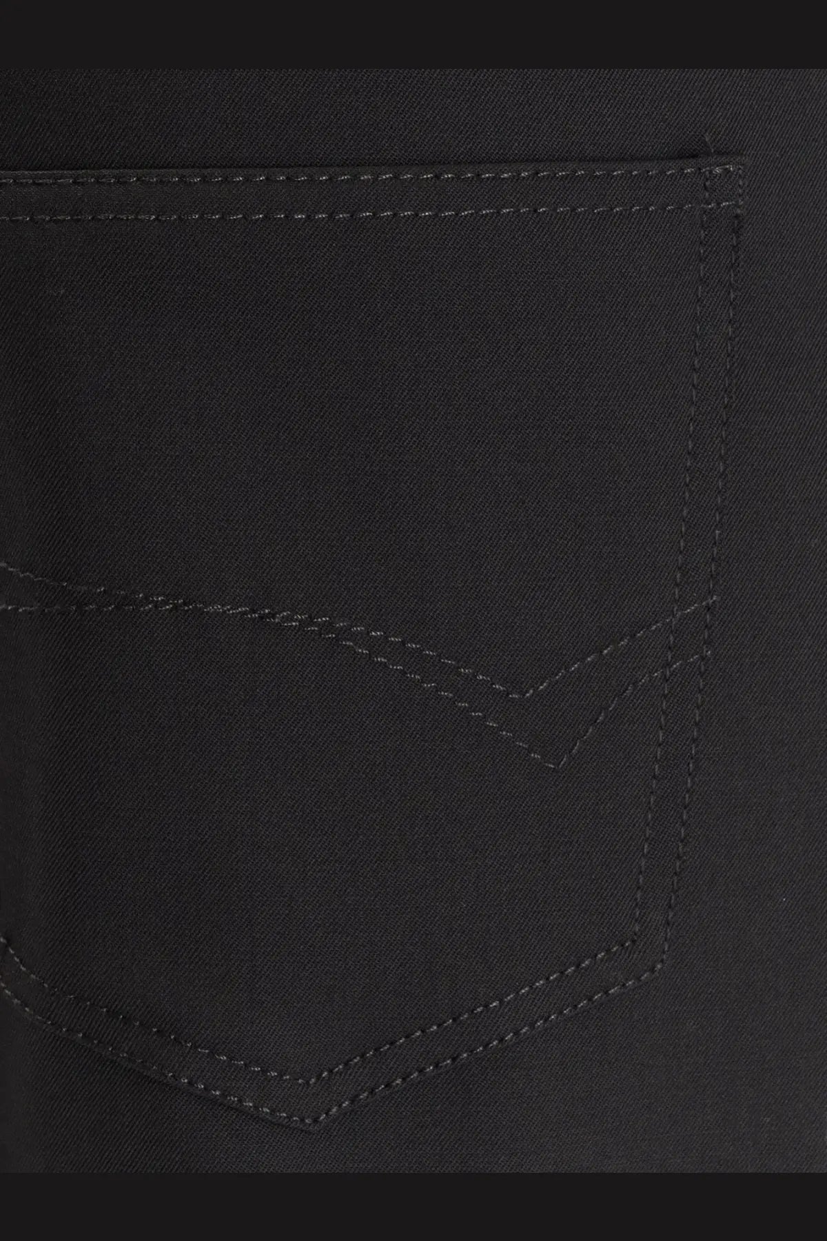 Black denim pocket with subtle stitching details on the back of balenciaga women’s stretch wool trousers black