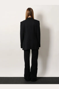 Balenciaga womens tailored standard blazer white with structured shoulders and sleek modern cut in black fabric