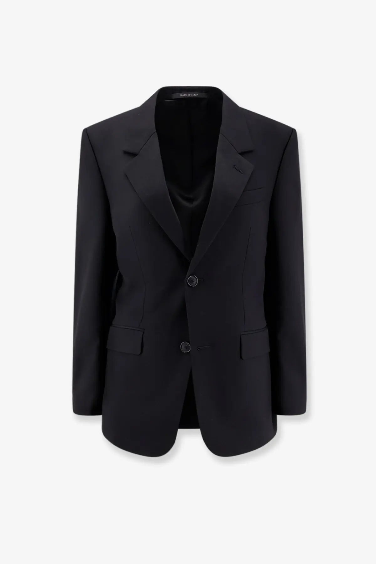 Balenciaga women’s tailored standard blazer white black tailored blazer with two front buttons and flap pockets in smooth fabric