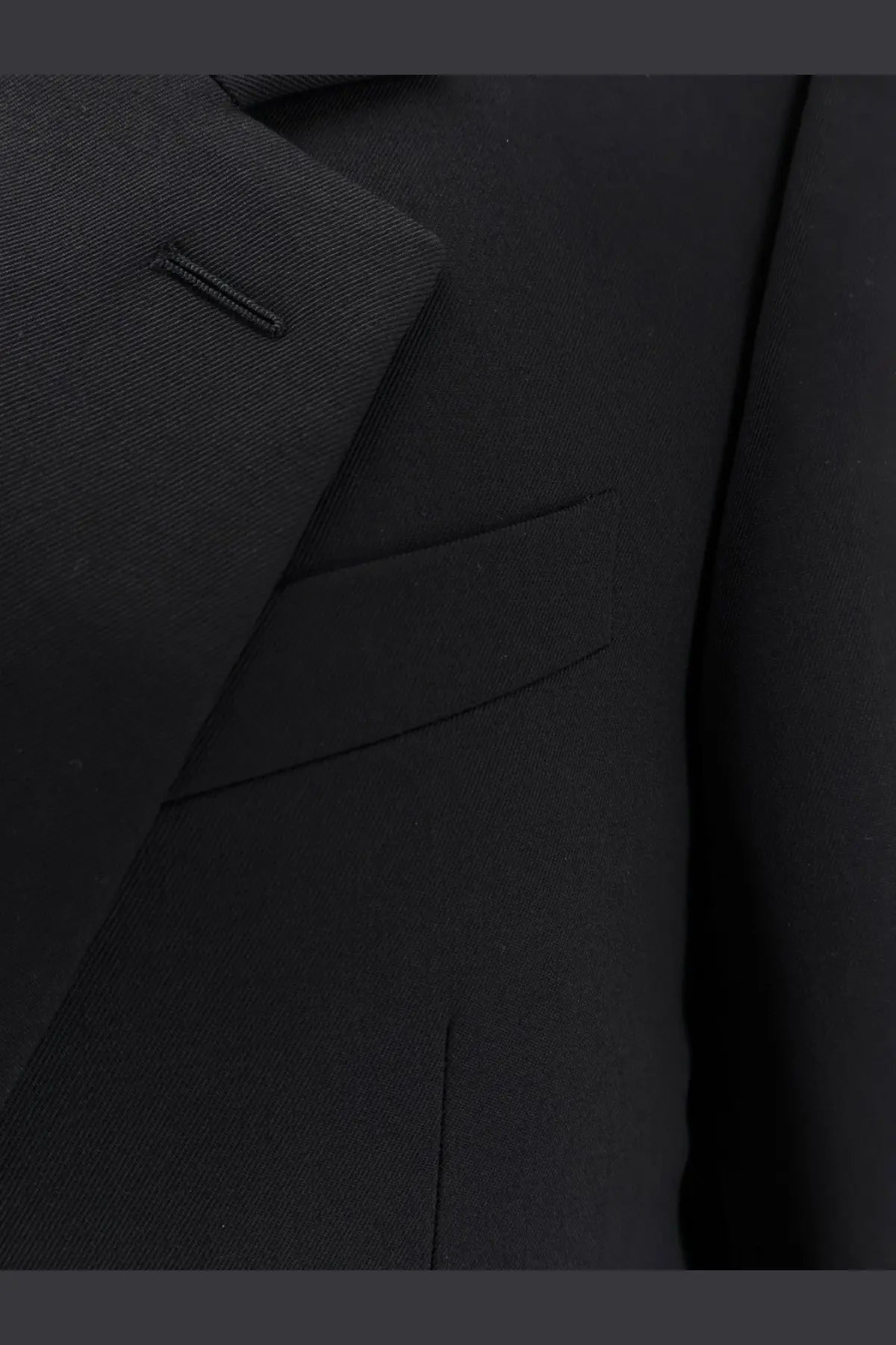 Black wool blazer with subtle textured weave and structured lapel from balenciaga women’s tailored standard blazer white collection