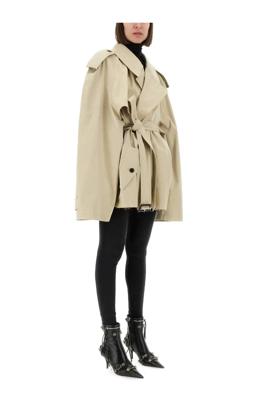Balenciaga Women's Trench Cropped Beige, view 2