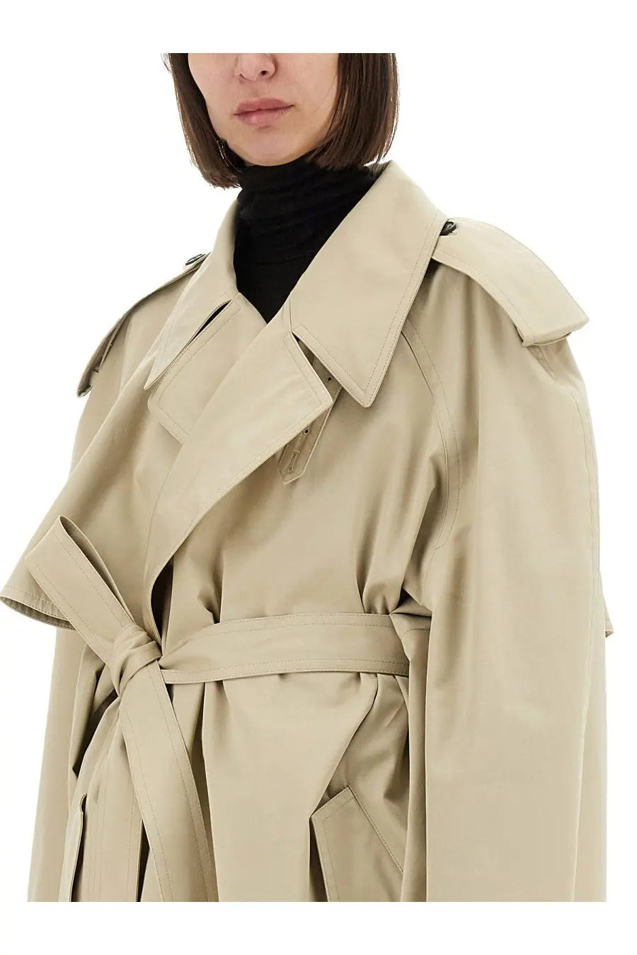 Balenciaga Women's Trench Cropped Beige, view 4