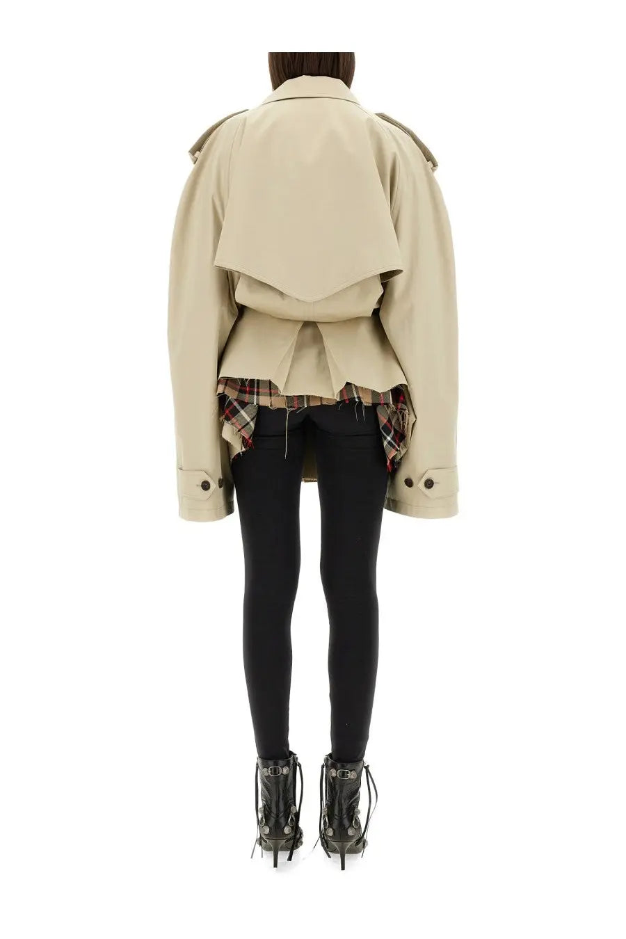 Balenciaga Women's Trench Cropped Beige, view 3