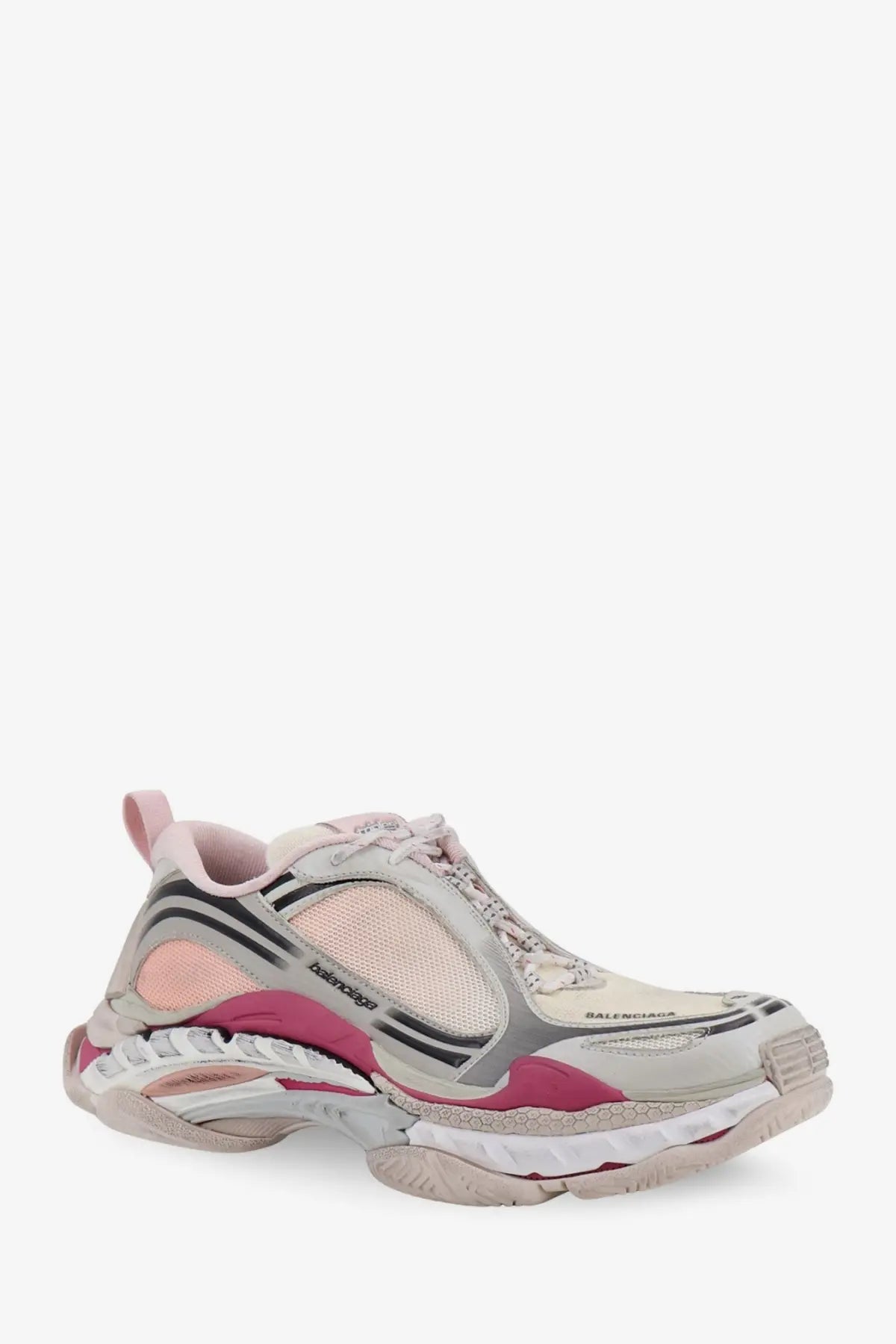 Balenciaga Women's Triple S2 Gandient Sneakers in Mesh and Nylon Purple, view 2