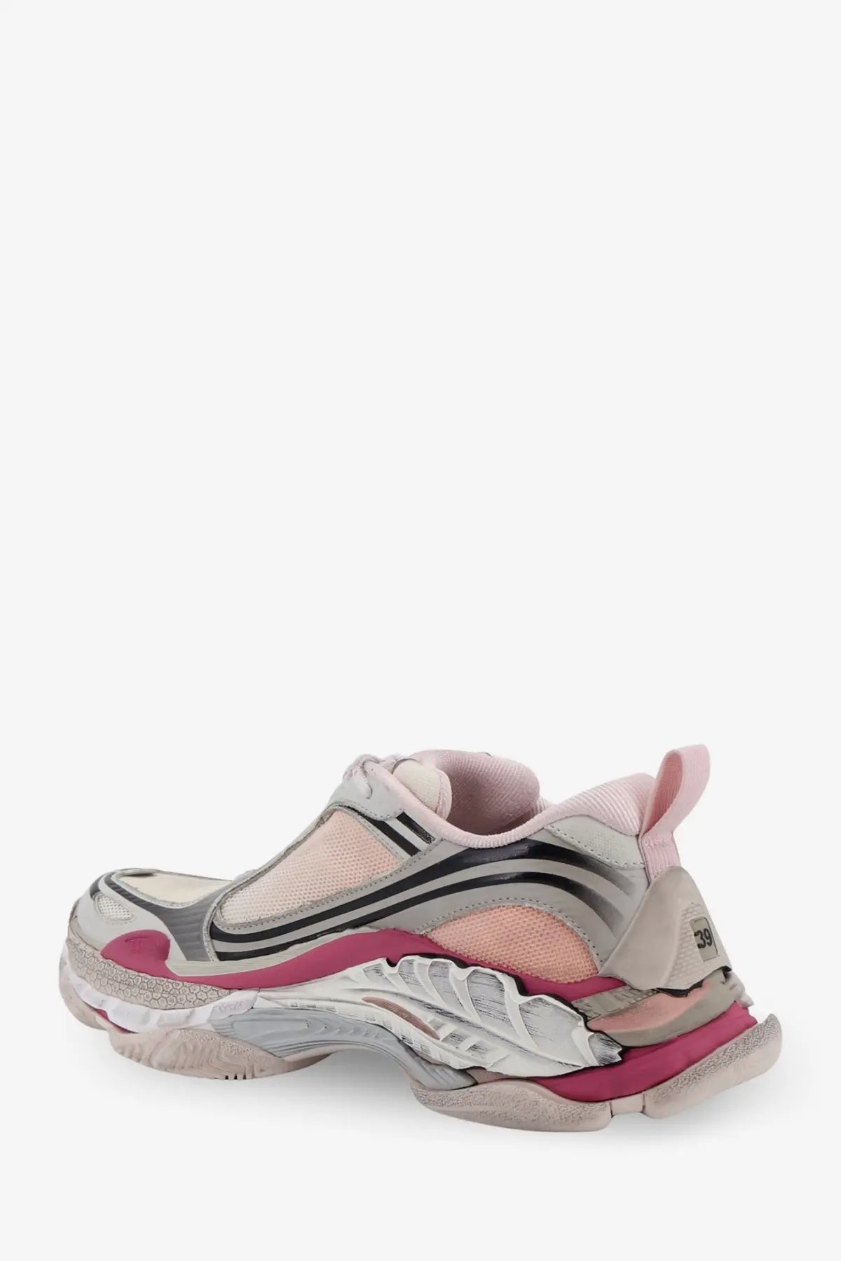Balenciaga Women's Triple S2 Gandient Sneakers in Mesh and Nylon Purple, view 3