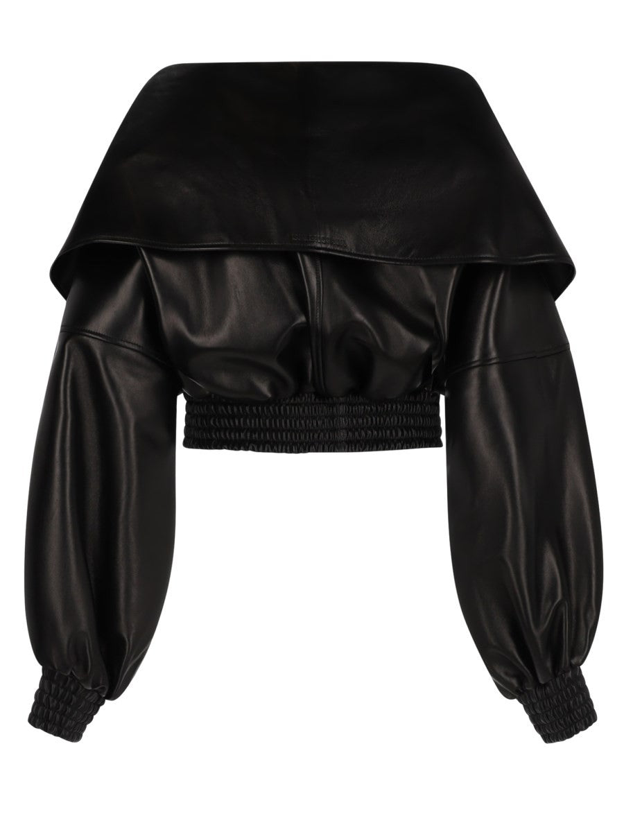 Balenciaga Women's Wallet Jacket with Collar Black, view 2