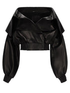 Balenciaga Women's Wallet Jacket with Collar Black