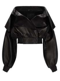 Balenciaga Women's Wallet Jacket with Collar Black