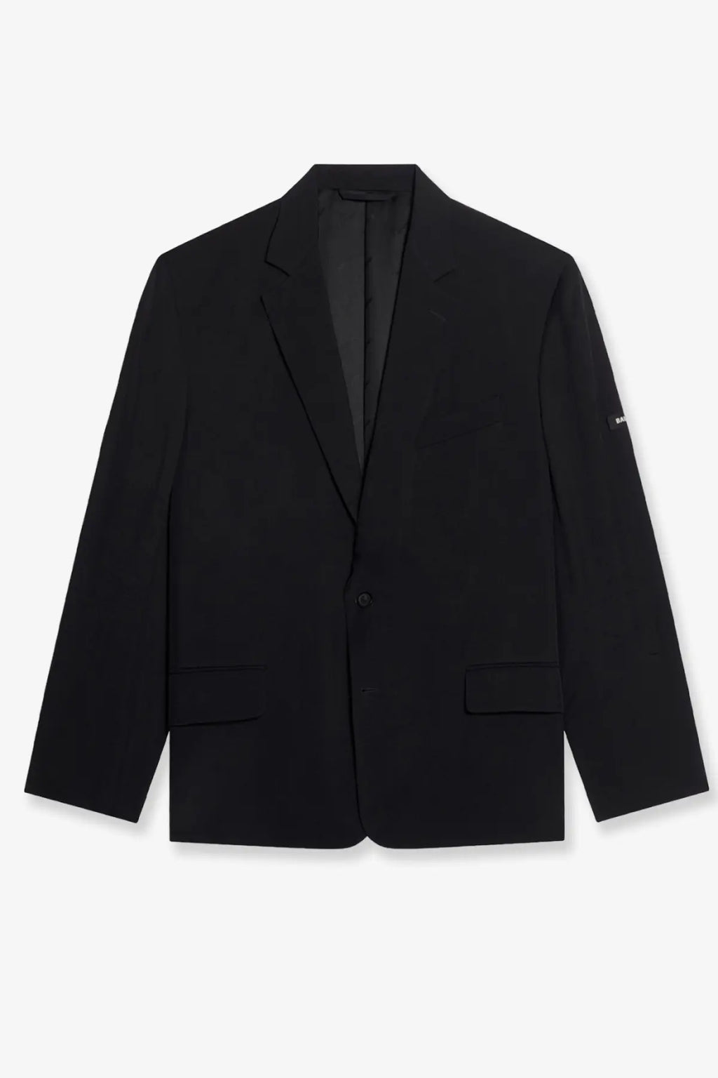 Balenciaga women’s washed sb viscose black single-breasted blazer with sleek minimalist design and subtle sleeve branding